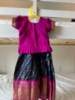 Picture of pink and navy blue pattu langa 1y