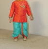 Picture of orange and sky blue kurtha 1y