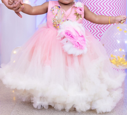 Picture of Flamingo themed First Birthday dress(1Y)