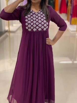 Picture of Pure Georgette handwork Kurta