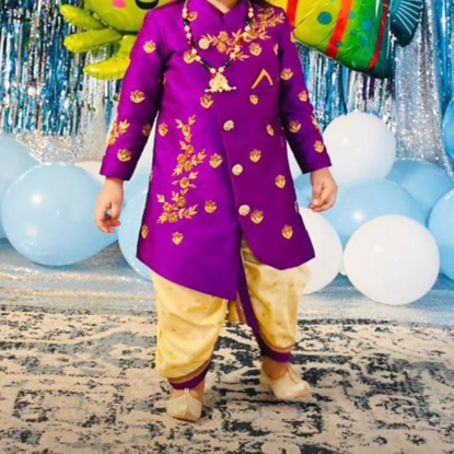 Picture of purple and cream kurtha 1-2y