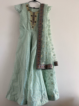 Picture of powder blue Ethnic long gown