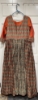 Picture of New Floor Length  Full sleeves  Orange & Green Anarkali dress