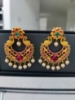 Picture of Chandbali Earrings and Baby Pink Kundan necklace combo