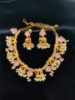 Picture of Chandbali Earrings and Baby Pink Kundan necklace combo