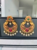 Picture of Chandbali Earrings and Baby Pink Kundan necklace combo