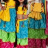 Picture of PL440-Bandini Multicolor croptop skirt and bandini top(4-5Y)