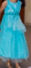 Picture of PL457-Blue pearl work dress with 3d flowers(6-7Y)