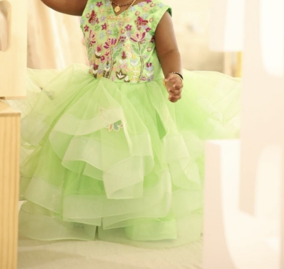 Picture of Pista green frock 1-2y