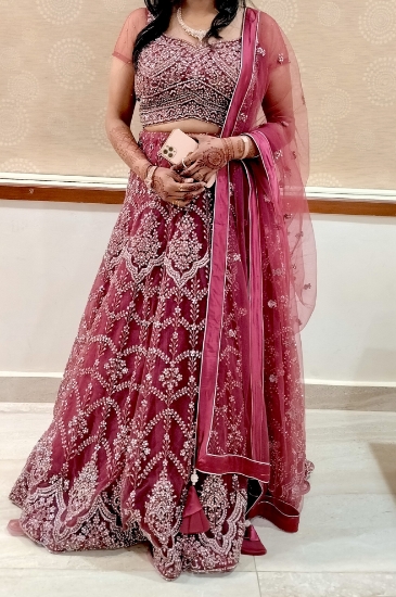 Picture of Mauve pink Bridal Lehanga