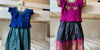 Picture of pink and navy blue pattu langa 12M
