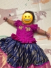 Picture of pink and navy blue pattu langa 12M