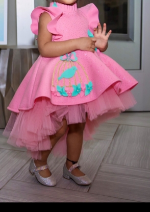 Picture of Baby pink party wear frock 2-3y