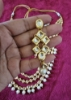 Picture of CZ earrings along with kundan set