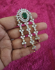 Picture of CZ earrings along with kundan set