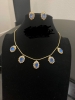 Picture of S925 tanzanite beads with mossanite stones neckset