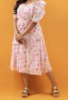 Picture of Yellow Floral Georgette Midi Dress & Pastel Pink Georgette Midi Dress