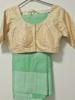 Picture of PL484 light green kota saree with off white checks blouse