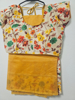 Picture of PL494 yellow kota saree with floral blouse