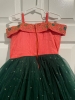 Picture of Peach and green frock - 5-6yr