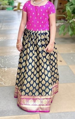 Picture of Black benaras long frock 6-7y