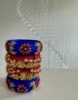 Picture of New broad raw silk maggam work bangles 2.6