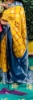 Picture of Yellow and Blue pattu saree