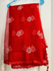 Picture of Red netted embroidery saree