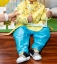 Picture of Yellow maggam work kurta pajama set 1-2 years