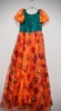 Picture of Orange green organza long dress  10-15yrs