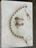 Picture of White and green stone neckpiece with jhumkas