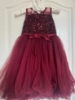 Picture of Wine Red Sequin Tulle Dress 4-6y