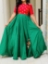 Picture of Green raw silk long dress