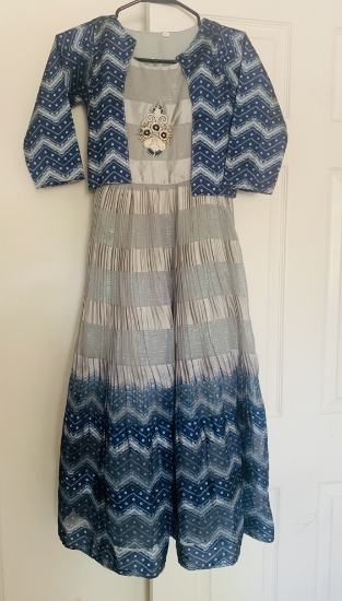 Picture of Brand New long frock with detachable jacket for 10-12 year old.