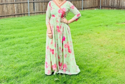 Picture of PL515 floral angrakha anarkali