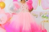 Picture of PL551 Designer pink ombre frock 5-6y