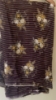 Picture of Brown silver striped Georgette saree with readymade gold blouse