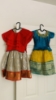 Picture of frock and body lehanga with ruffule blouse combo 2-3y