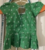 Picture of Orange floral organza lehenga with green work blouse 10-12y
