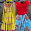 Picture of Red and blue Croptop Lehenga 1-2y
