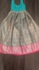 Picture of Blue and pink semi pattu lehenga with work blouse 6-8 yrs
