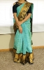 Picture of Black and seagreen kuppadam pattu saree