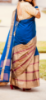 Picture of Navy blue antique gold border saree