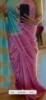 Picture of Blue and pink striped  tissue  silk saree with golden tissue blouse