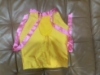 Picture of Halter Neck Bow Top with Flower Pink Skirt - Yellow Organza Floral Lehenga with Green Blouse 4-5y