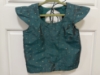 Picture of Halter Neck Bow Top with Flower Pink Skirt - Yellow Organza Floral Lehenga with Green Blouse 4-5y