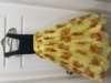 Picture of Halter Neck Bow Top with Flower Pink Skirt - Yellow Organza Floral Lehenga with Green Blouse 4-5y