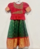 Picture of Green and red semi pattu langa 4-5y