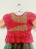 Picture of Green and red semi pattu langa 4-5y
