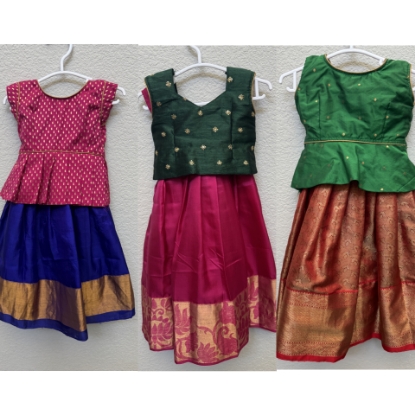 Picture of Set of 3 pattu langa combo 1-2y